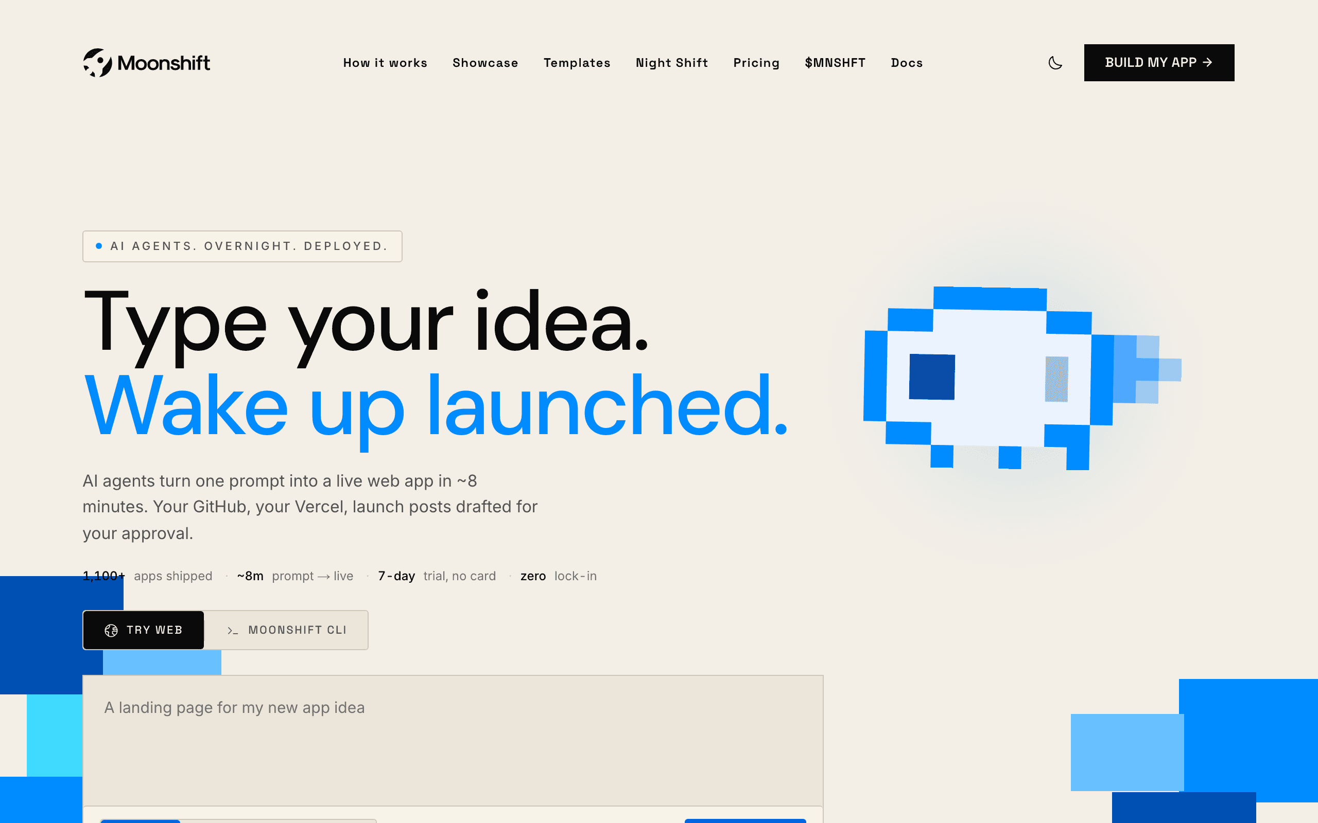 Screenshot of Moonshift