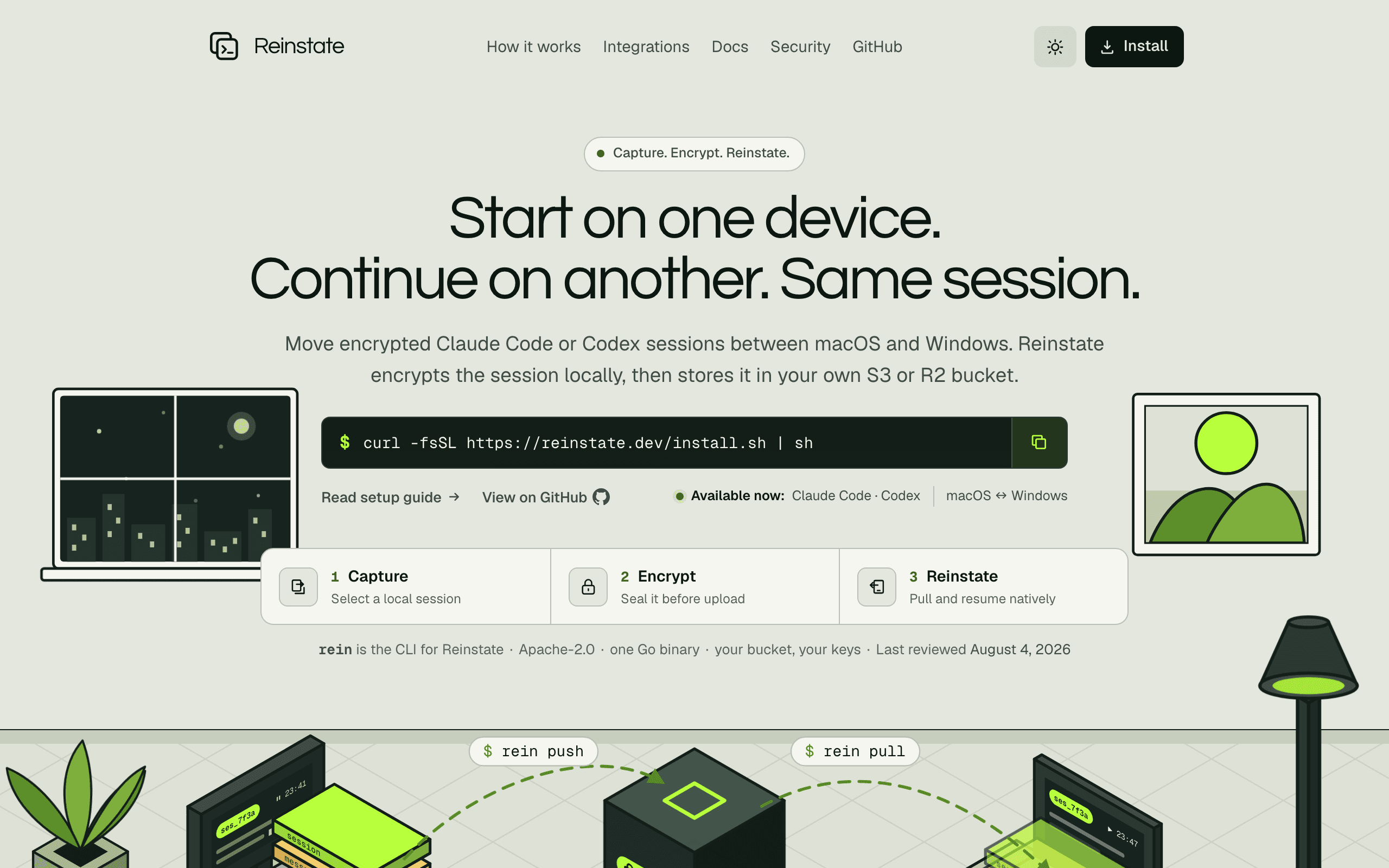 Screenshot of Reinstate